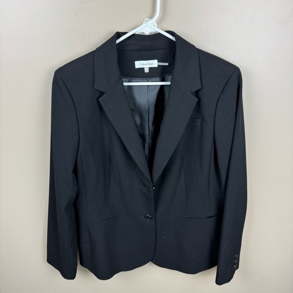 Calvin Klein Black Two Button Blazer Size 14 - Picture 4 of 8
